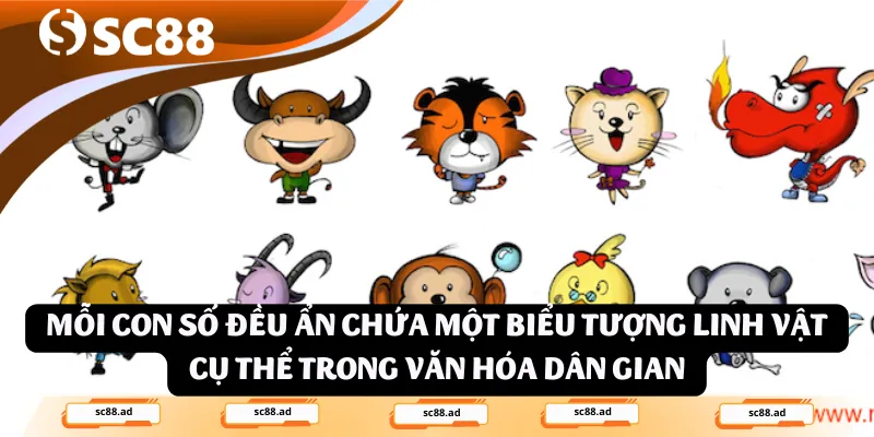 Mỗi con số đều ẩn chứa một biểu tượng linh vật cụ thể trong văn hóa dân gian